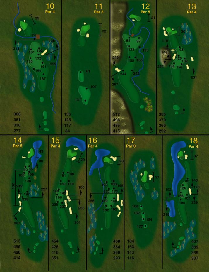 course layout holes (back nine)