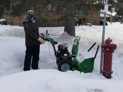 Mary Arnholt With Snowblower