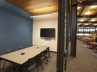 A photo of one of the meeting rooms