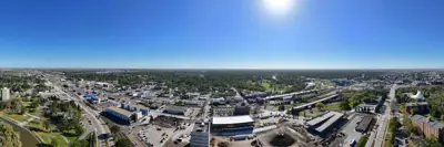 aerial view of downtown Moorhead