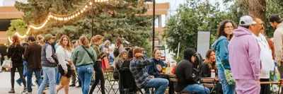 People attend an outdoor event