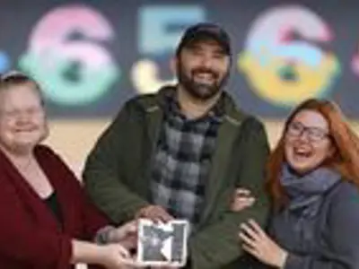 The admins of the Moorhead = Fantastic Facebook group pose for a photo