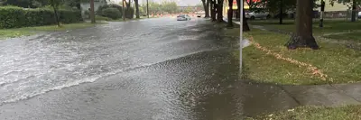 a flooded street